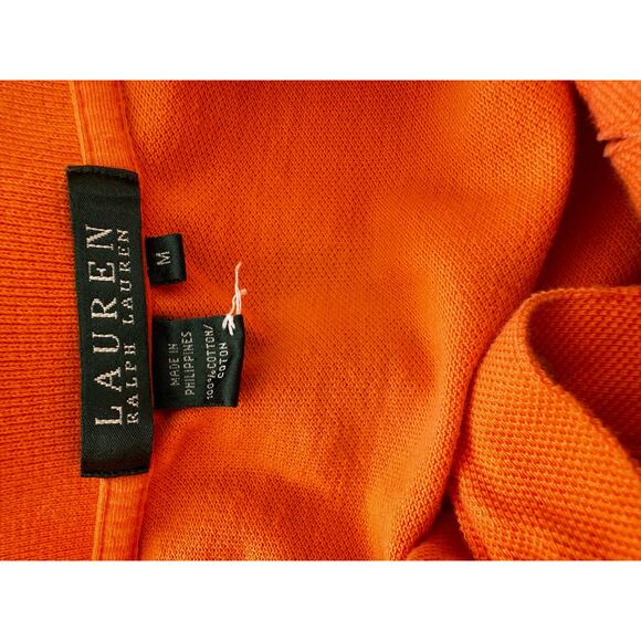 Vintage 90s Ralph Lauren Women’s Orange Polo Shirt Medium - Picture 7 of 7